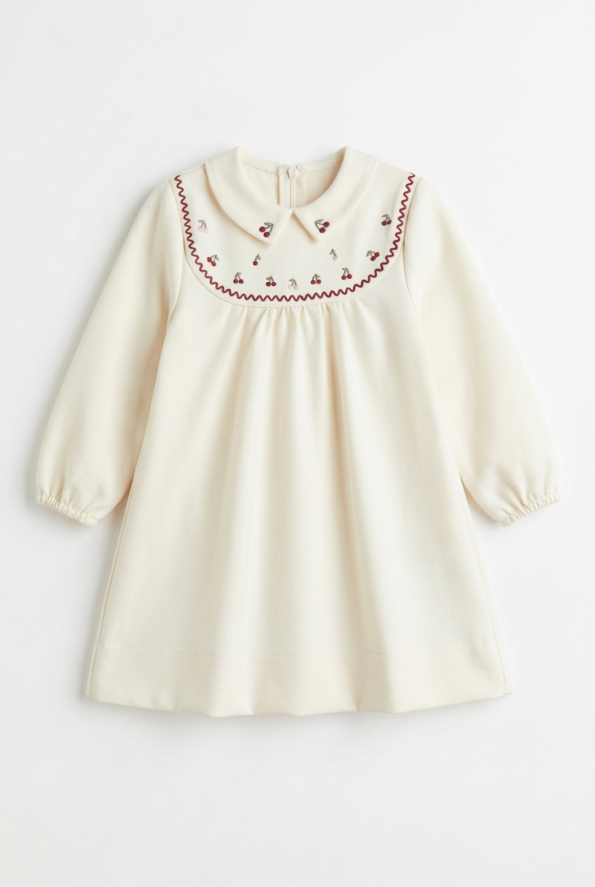 Cherry Embroidered Dress in Off White by Jolie Capri