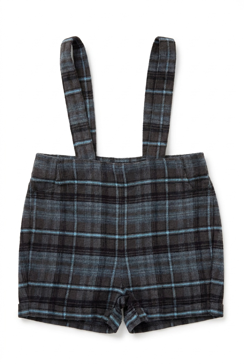 Plaid Overall in Brown by Space Grey