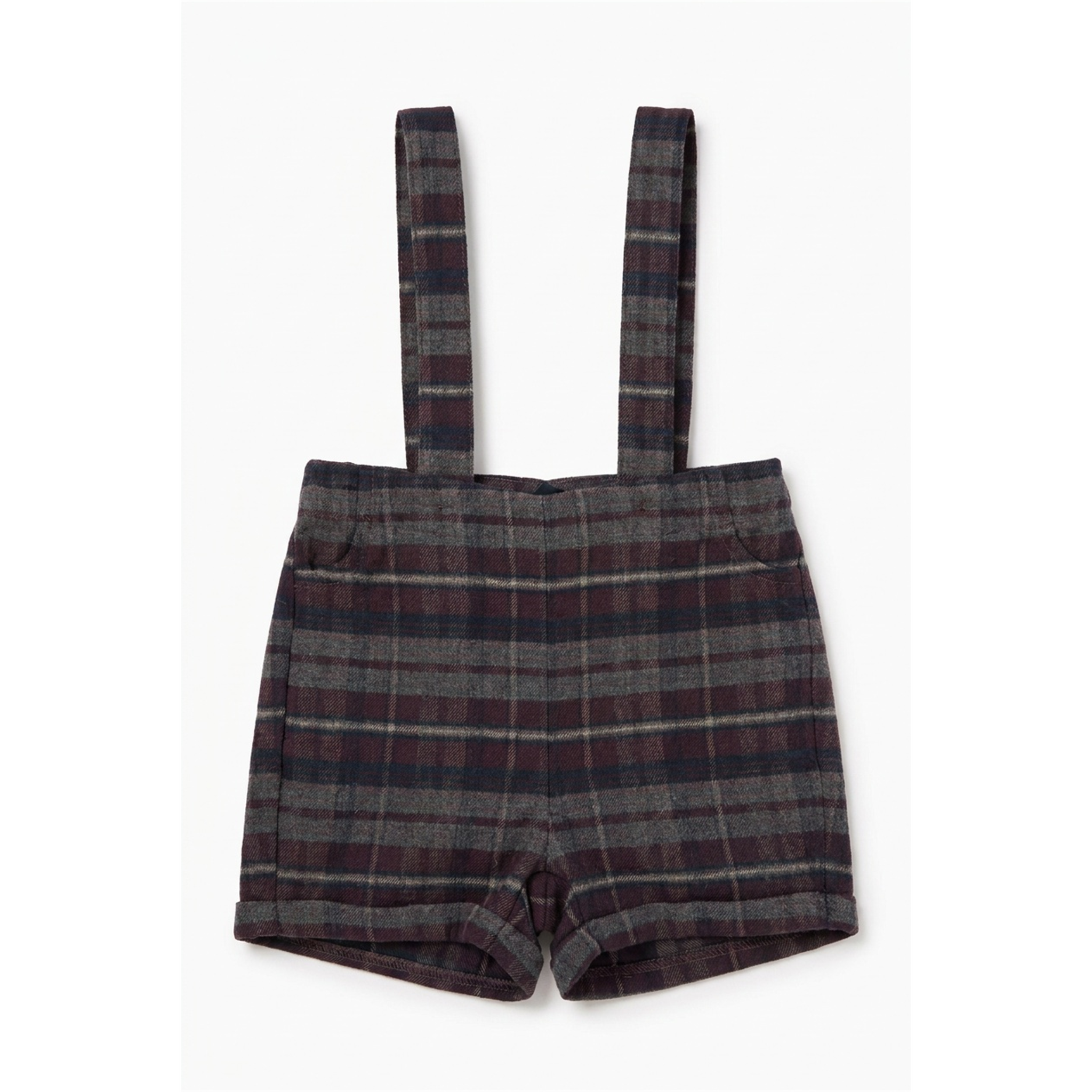 Plaid Overall in Mahogany by Space Grey