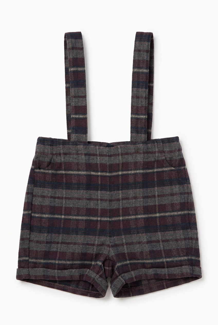 Plaid Overall in Mahogany by Space Grey