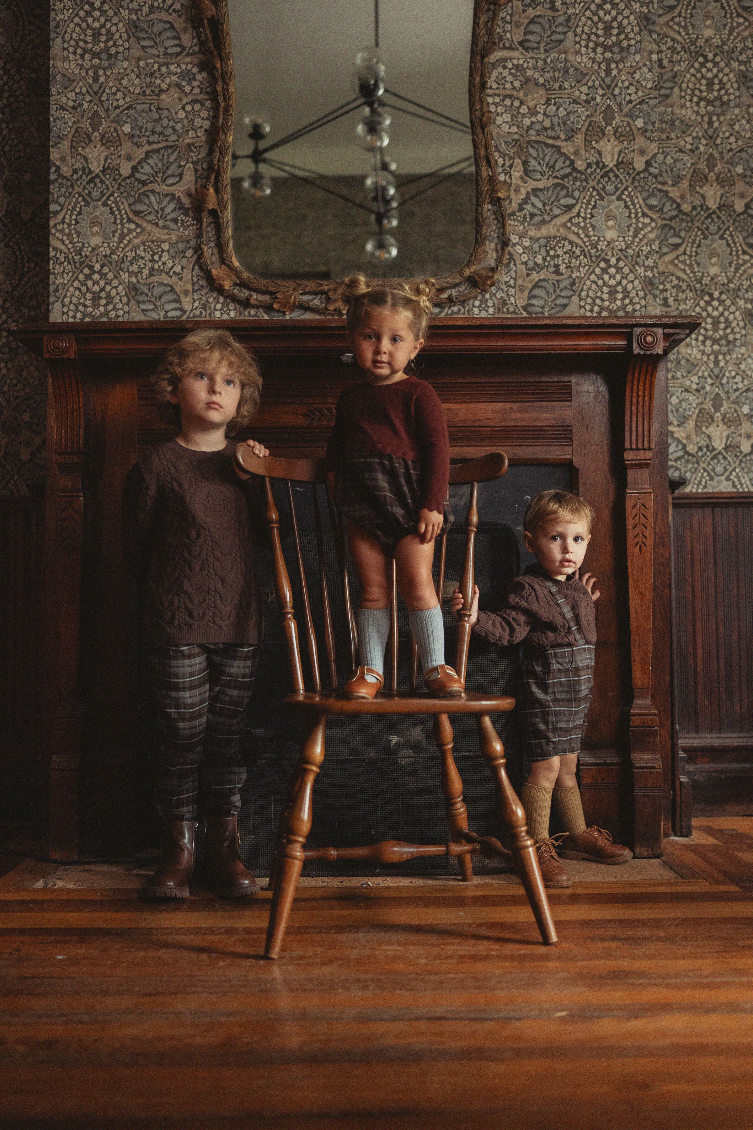 Plaid Overall in by Space Grey
