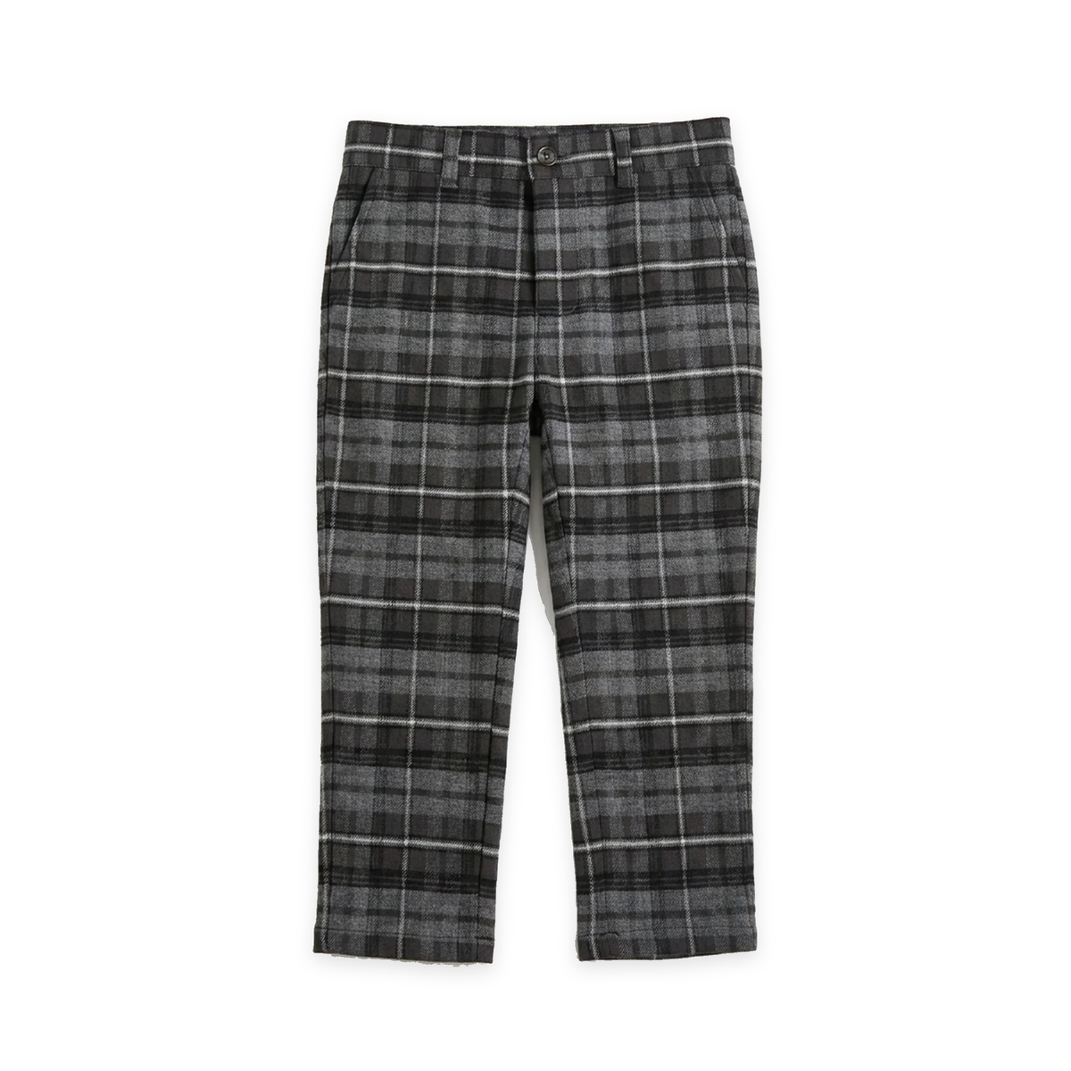 Plaid Woven Long Pants in Black by Space Grey