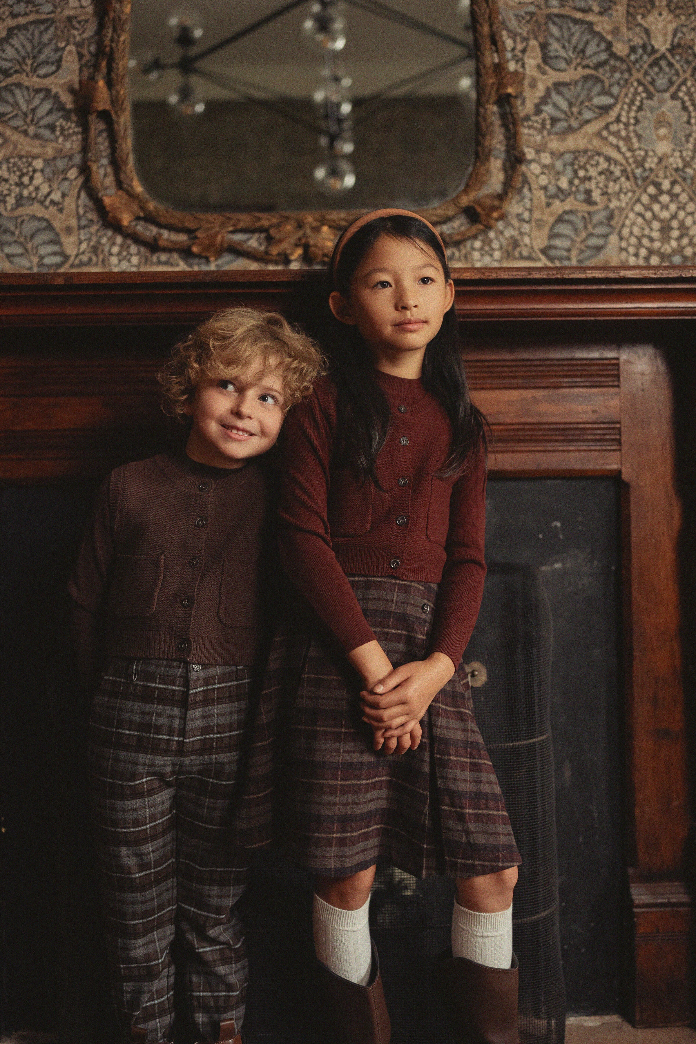 Plaid Woven Long Pants in by Space Grey