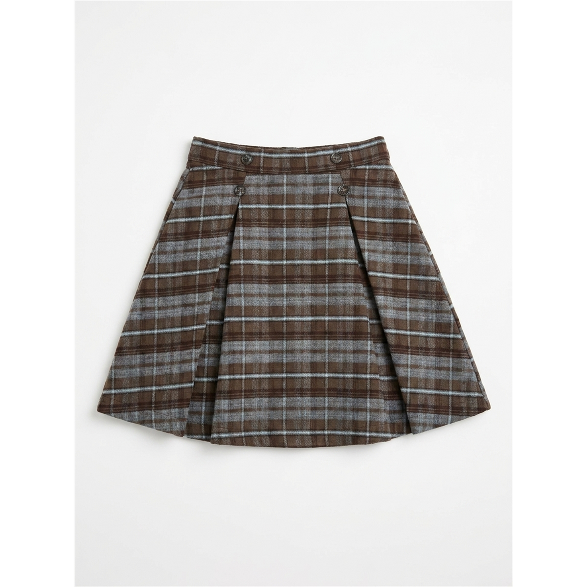 Plaid Skirt in Brown by Space Grey