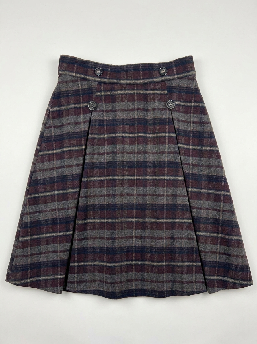 Plaid Skirt in Mahogany by Space Grey