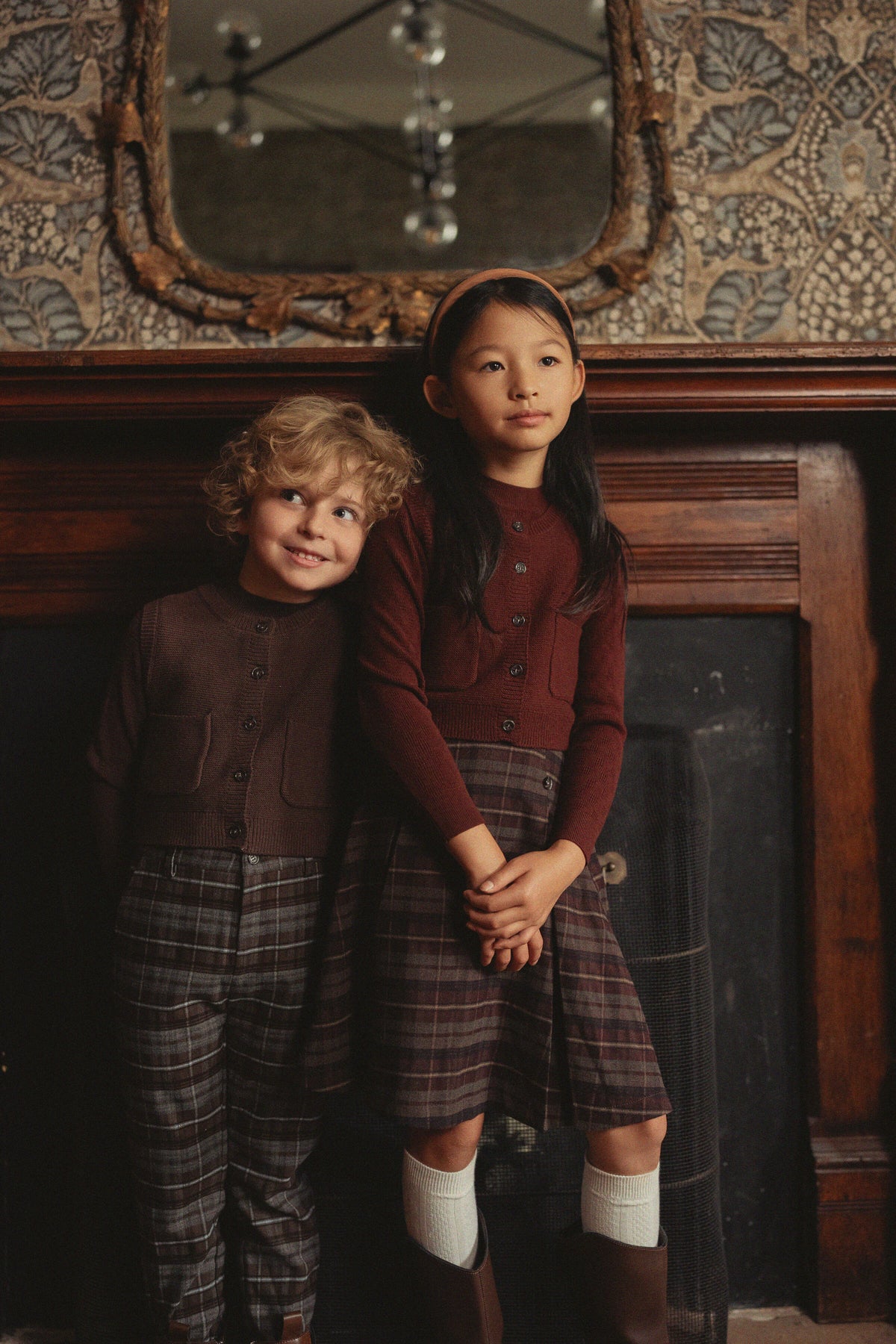 Plaid Skirt in Mahogany by Space Grey