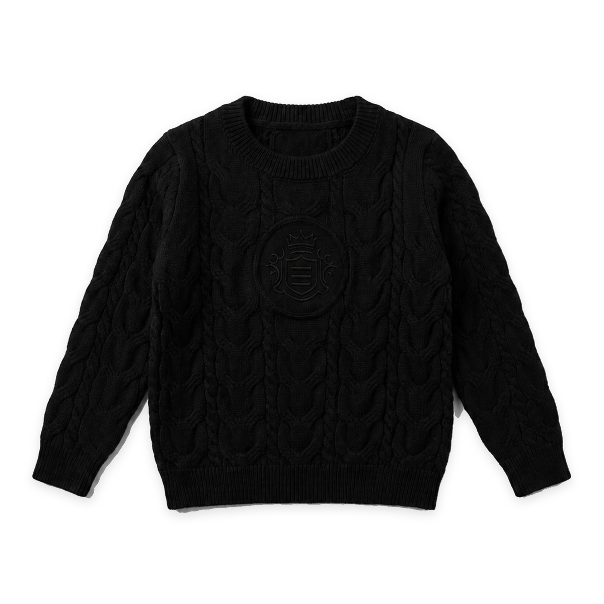 Cable Knit Sweater in Black by Space Grey