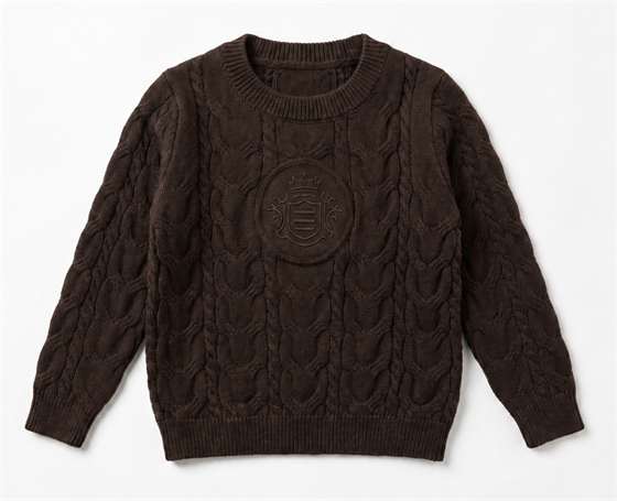 Cable Knit Sweater in Brown by Space Grey
