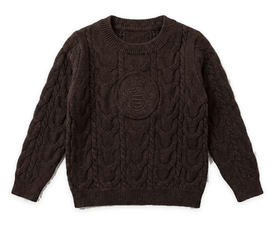 Cable Knit Sweater in Brown by Space Grey