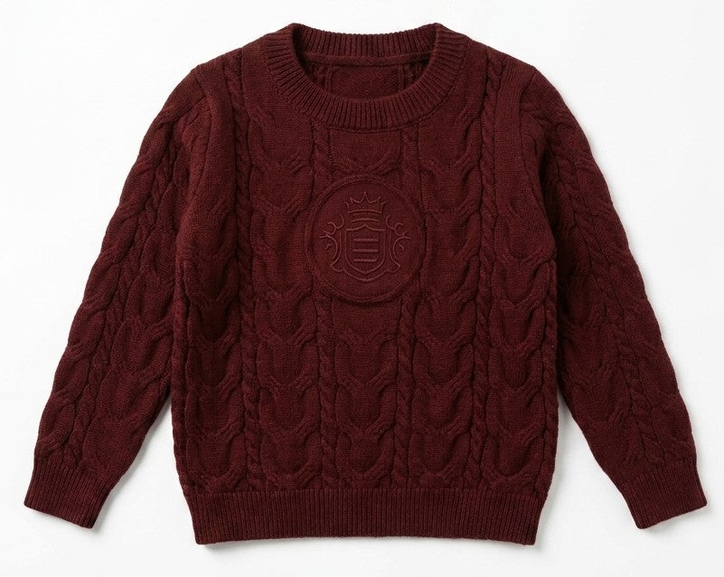 Cable Knit Sweater in Mahogany by Space Grey