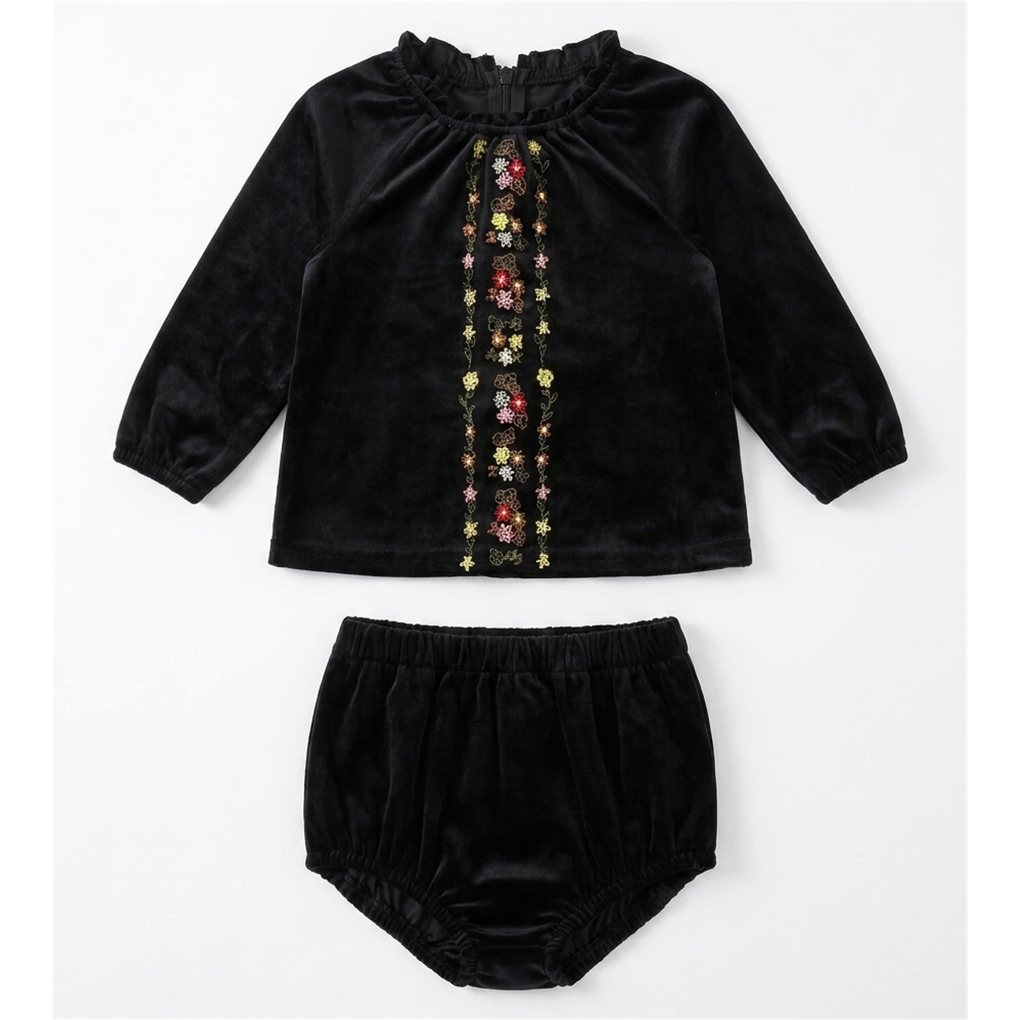 Velvet Floral Embroidery Set in Black by The Umbrella Academy