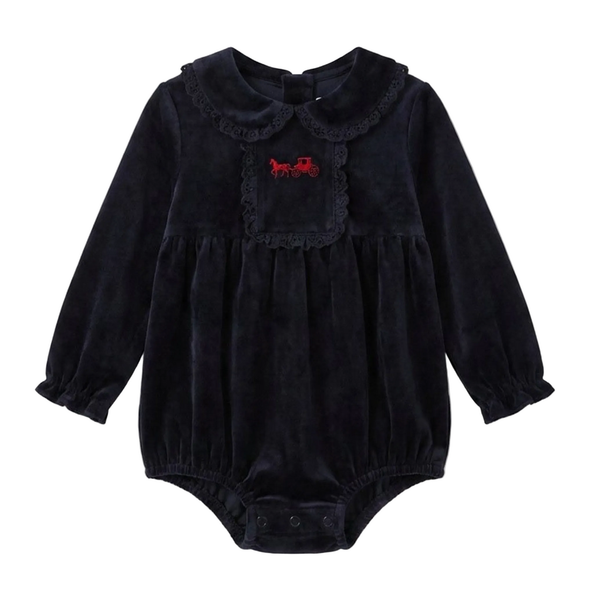 Horse Carriage Velour Bubble in Dark Blue by Jolie Capri