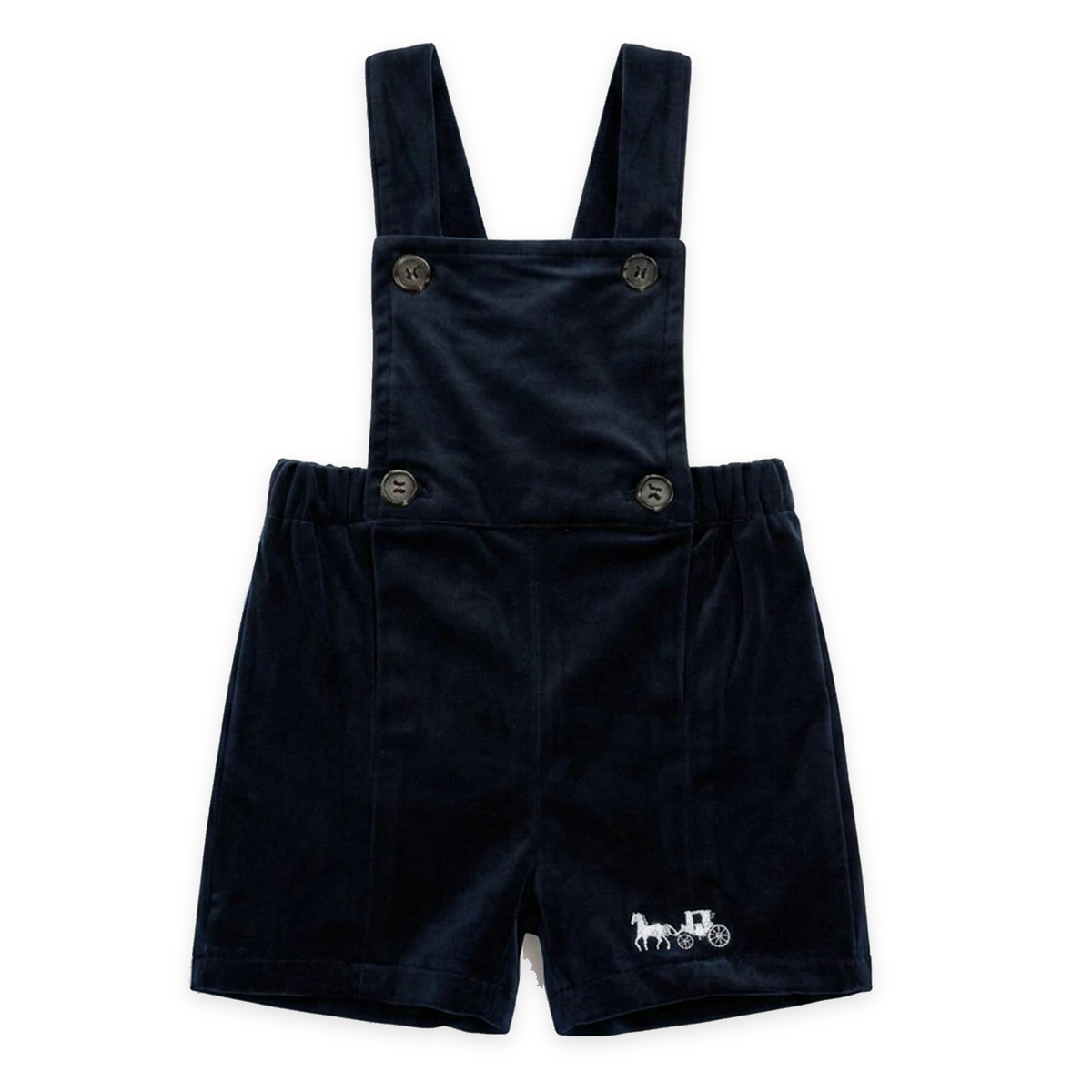 Horse Carriage Velour Overall in Dark Blue by Jolie Capri