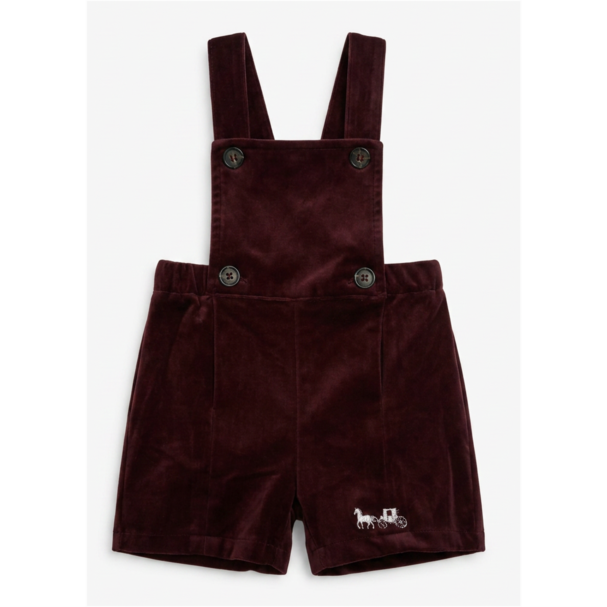 Horse Carriage Velour Overall in Dark Burgundy by Jolie Capri