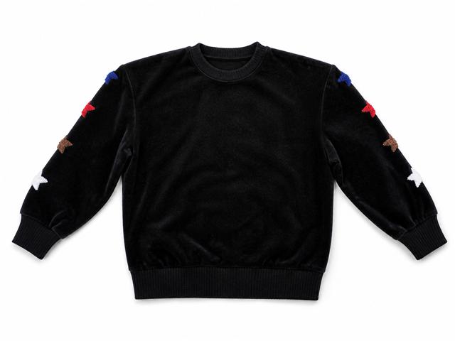 Cotton Velour Sweater Shirt in Black by Puddles