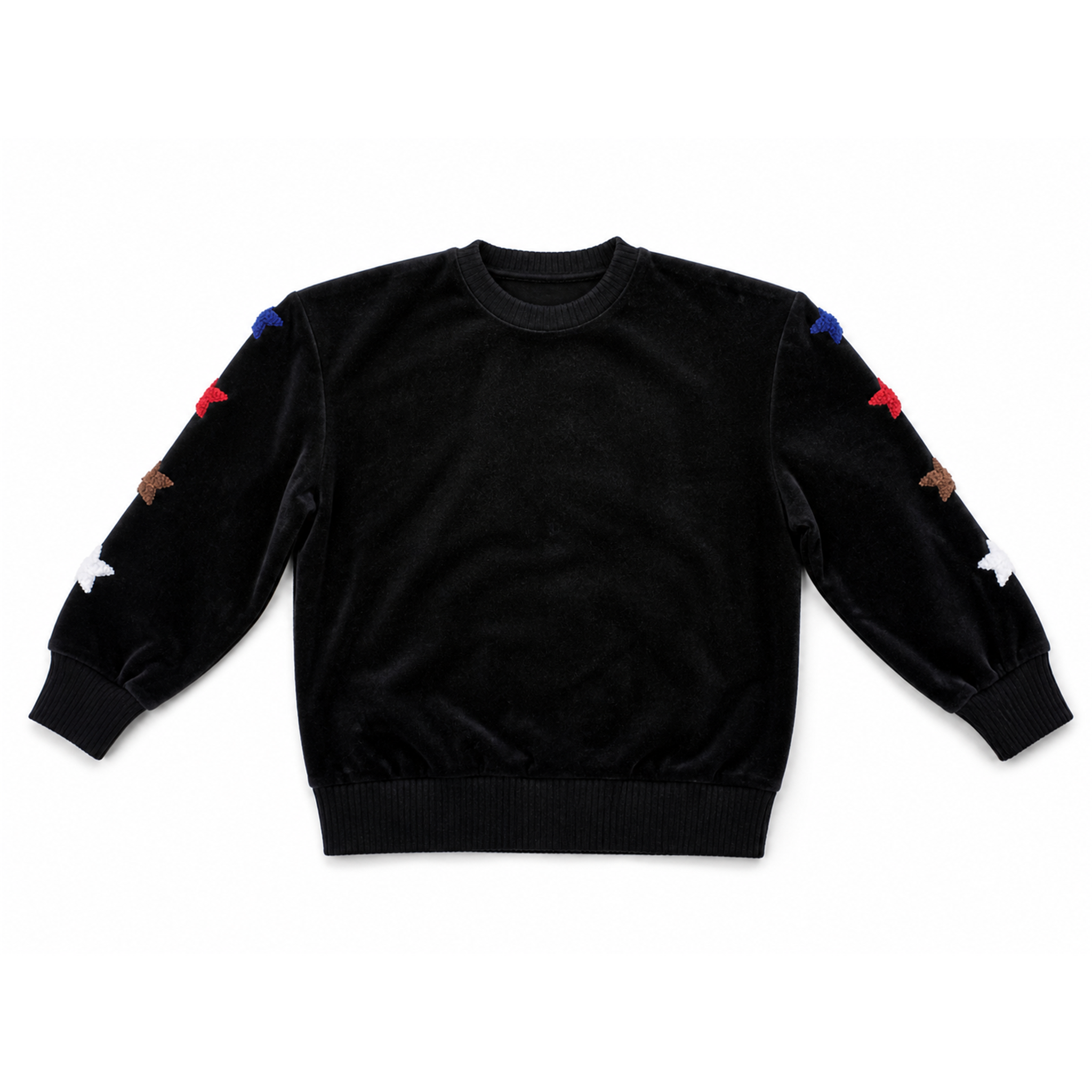 Cotton Velour Sweater Shirt in Black by Puddles