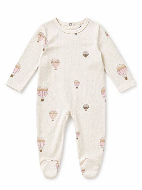Dots and Balloon Print Footie