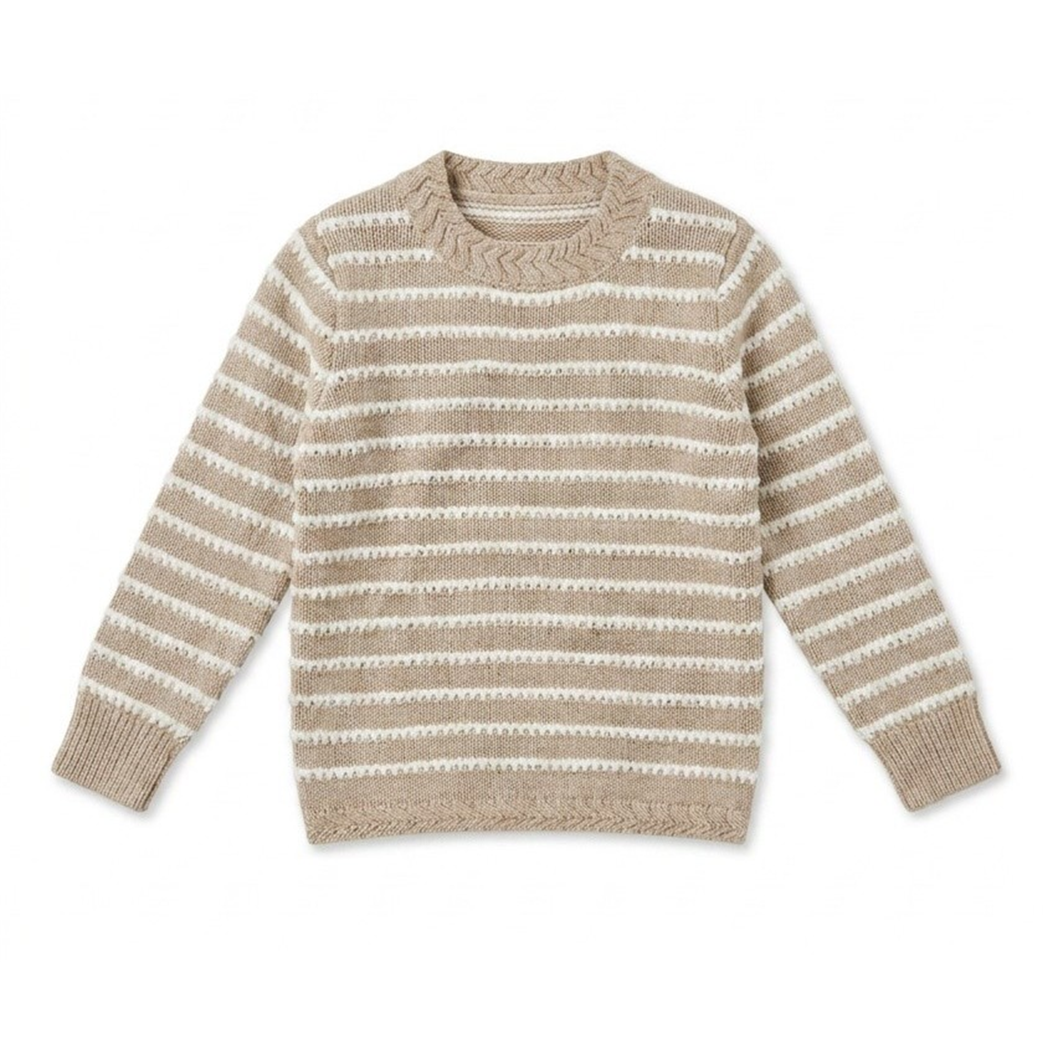 Special Stripe Knit Sweater in Beige Mix by Mr. Mr.