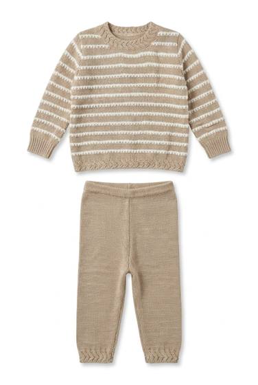 Special Stripe Knit Set in Beige Mix by Mr. Mr.
