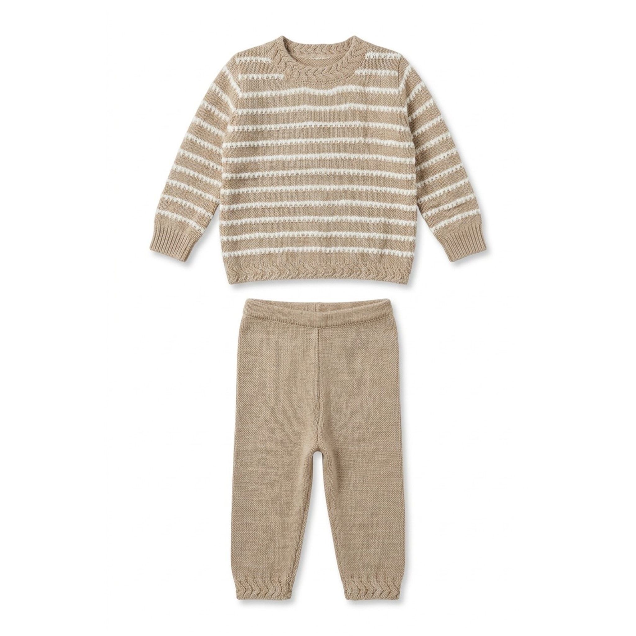Special Stripe Knit Set in Beige Mix by Mr. Mr.
