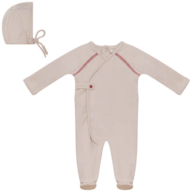 Stitched Wrap Footie in Dark Almond by Bebe Bella