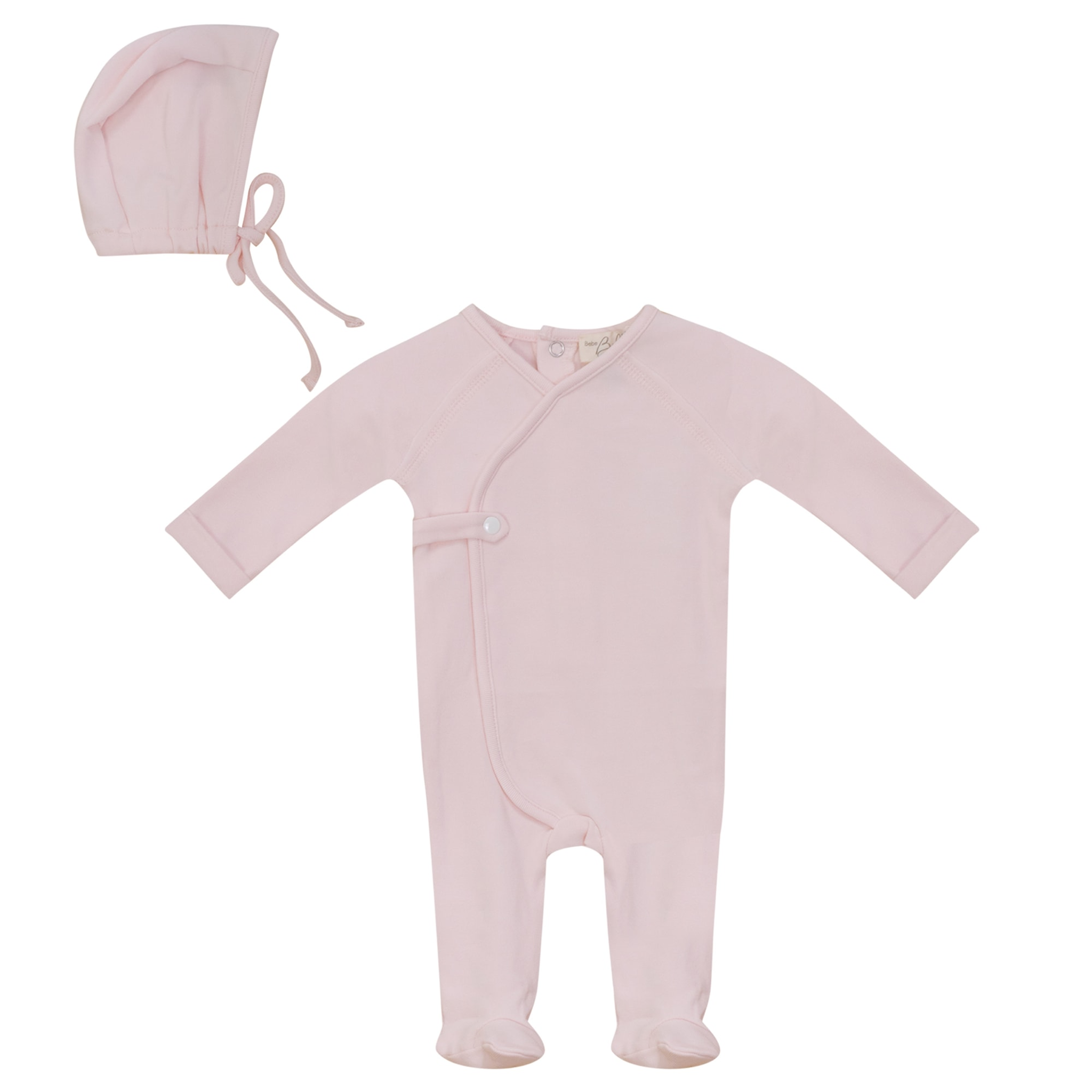 Stitched Wrap Footie in Pink Sorbet by Bebe Bella