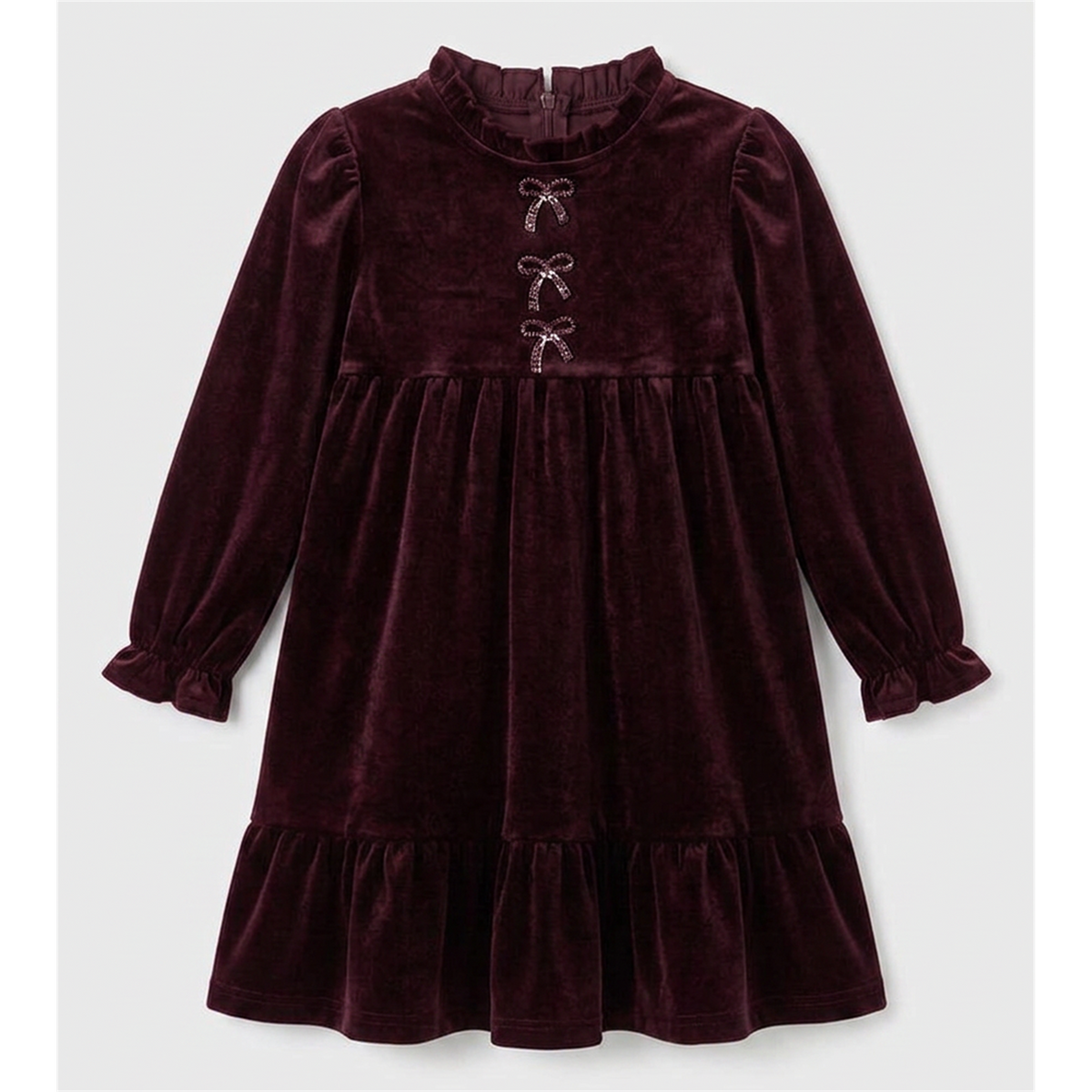 Velour Ruffle Robe in Burgundy by Seal