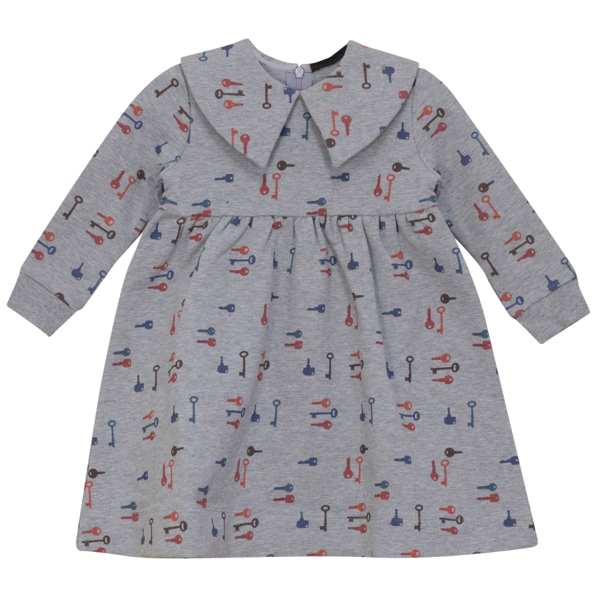 Key Print French Fleece Dress
