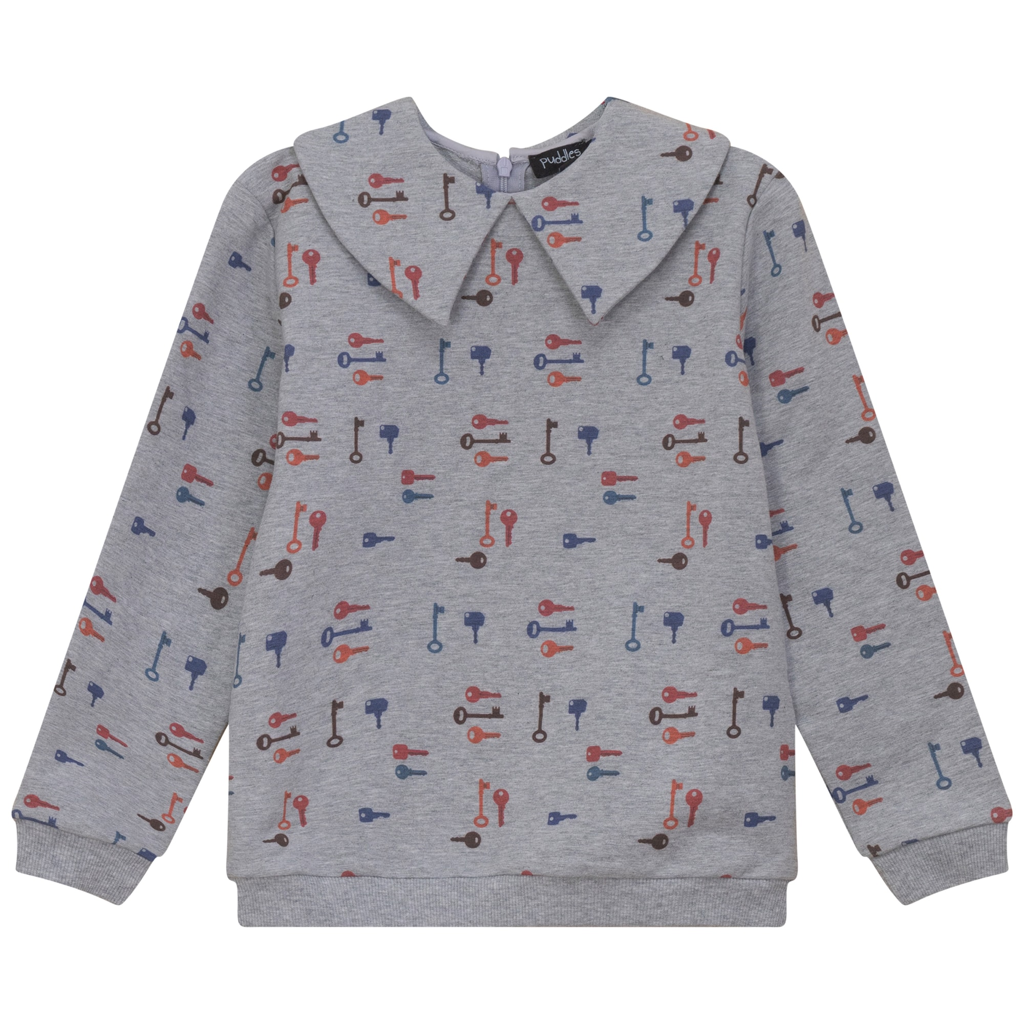 Key Print French Fleece Sweatshirt