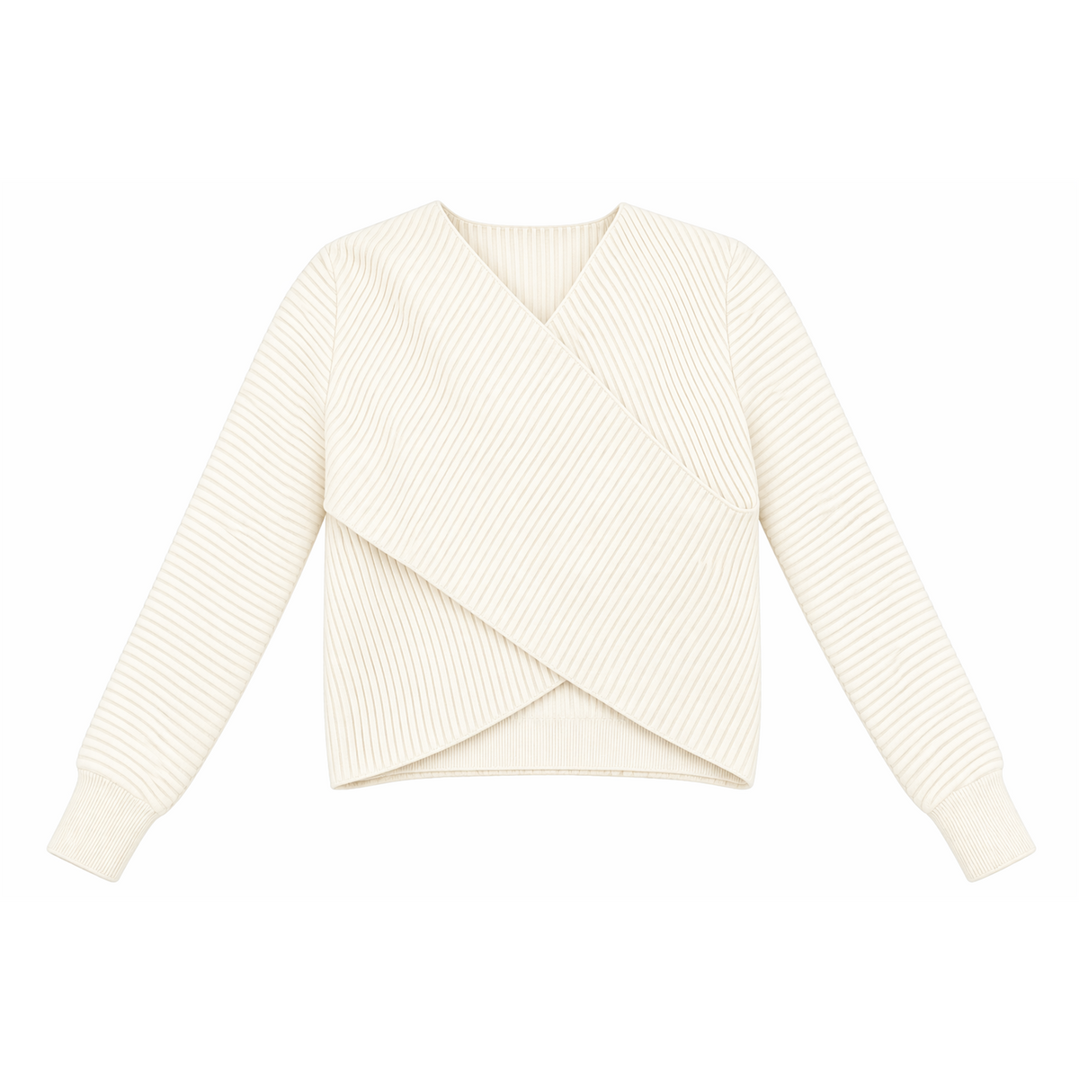Criss Cross Knit Sweater in Off White by Noni