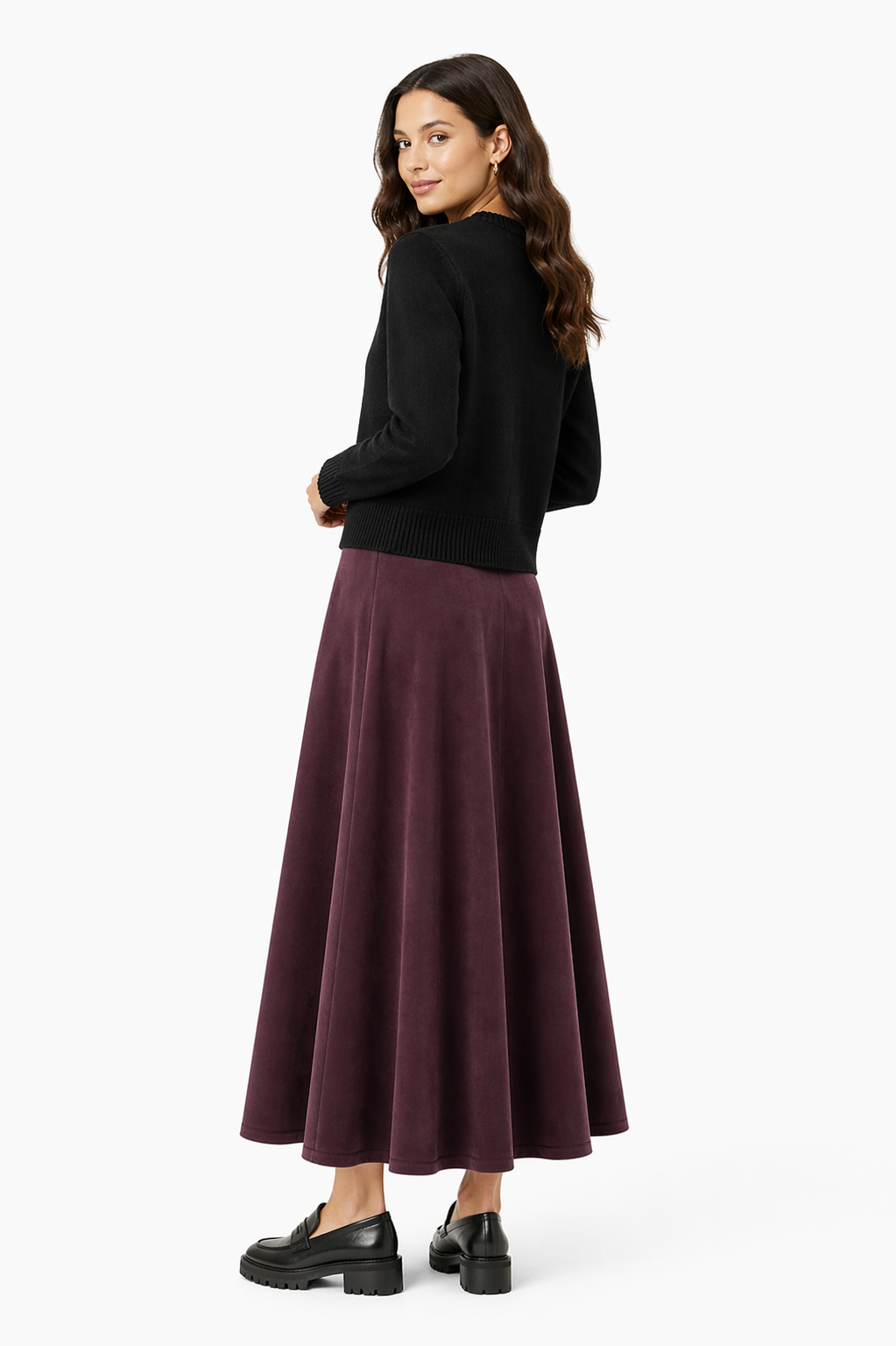 Center Cable Knit Sweater in Coffee by Noni