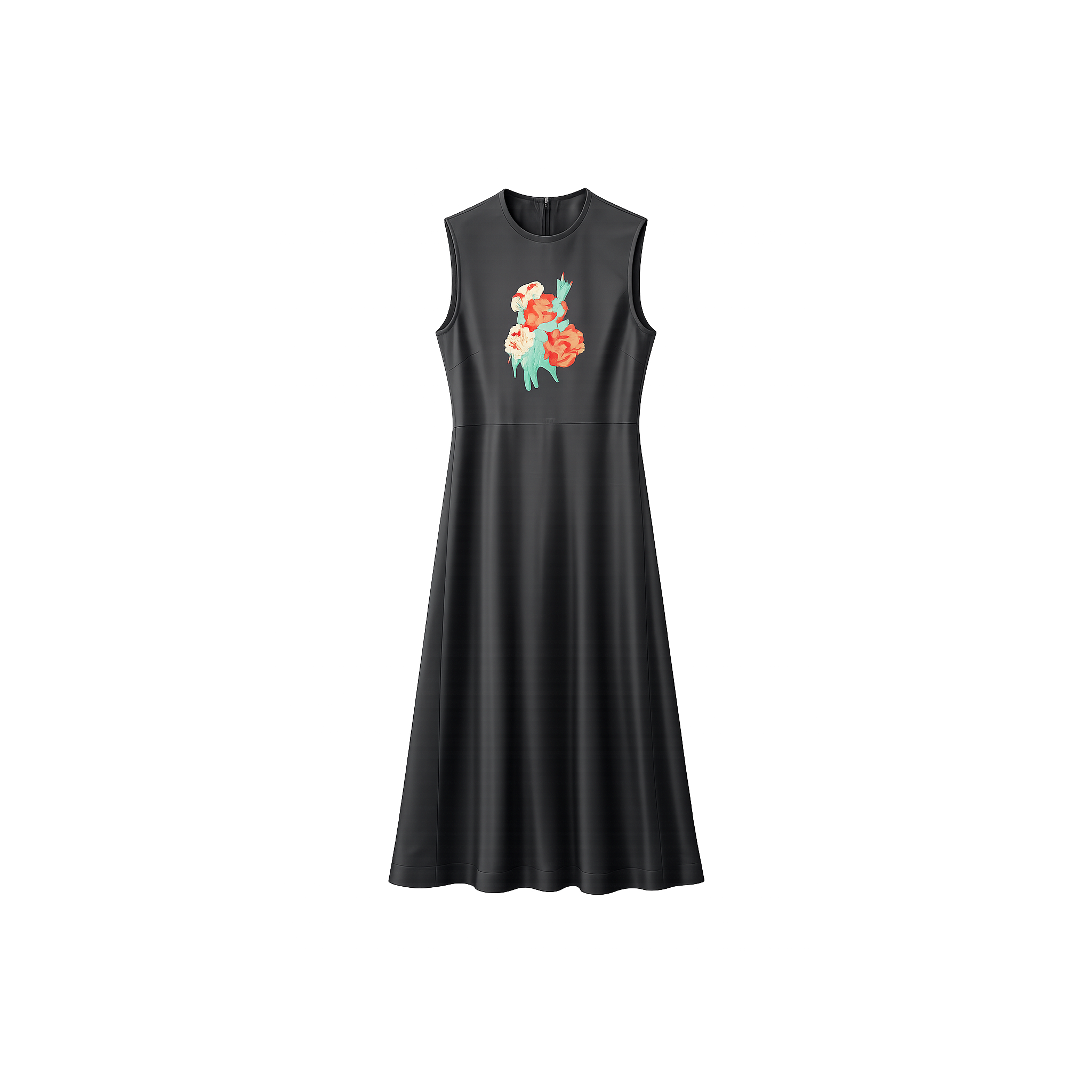Floral Print Satin Jumper in Black by Noni