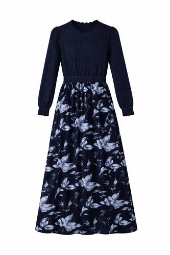 Dress With Floral Bottom in Navy by Noni
