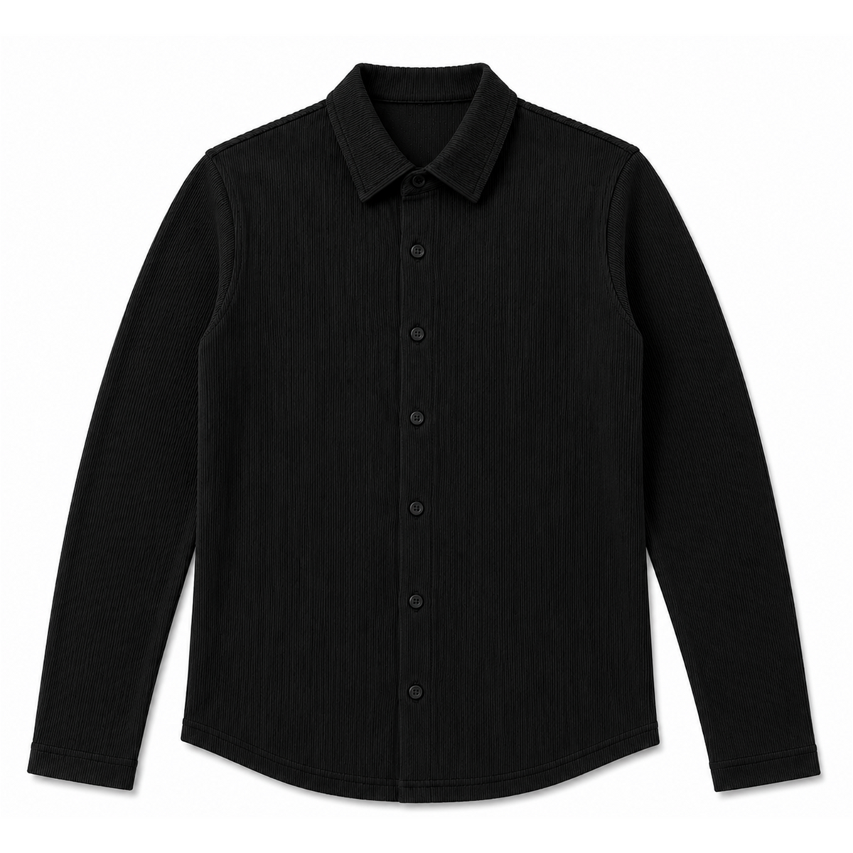 Rib Modal Shirt in Black by Noni Daily