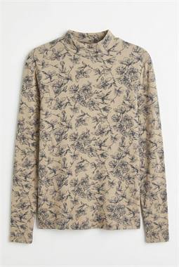 Floral Print Mock Neck Top