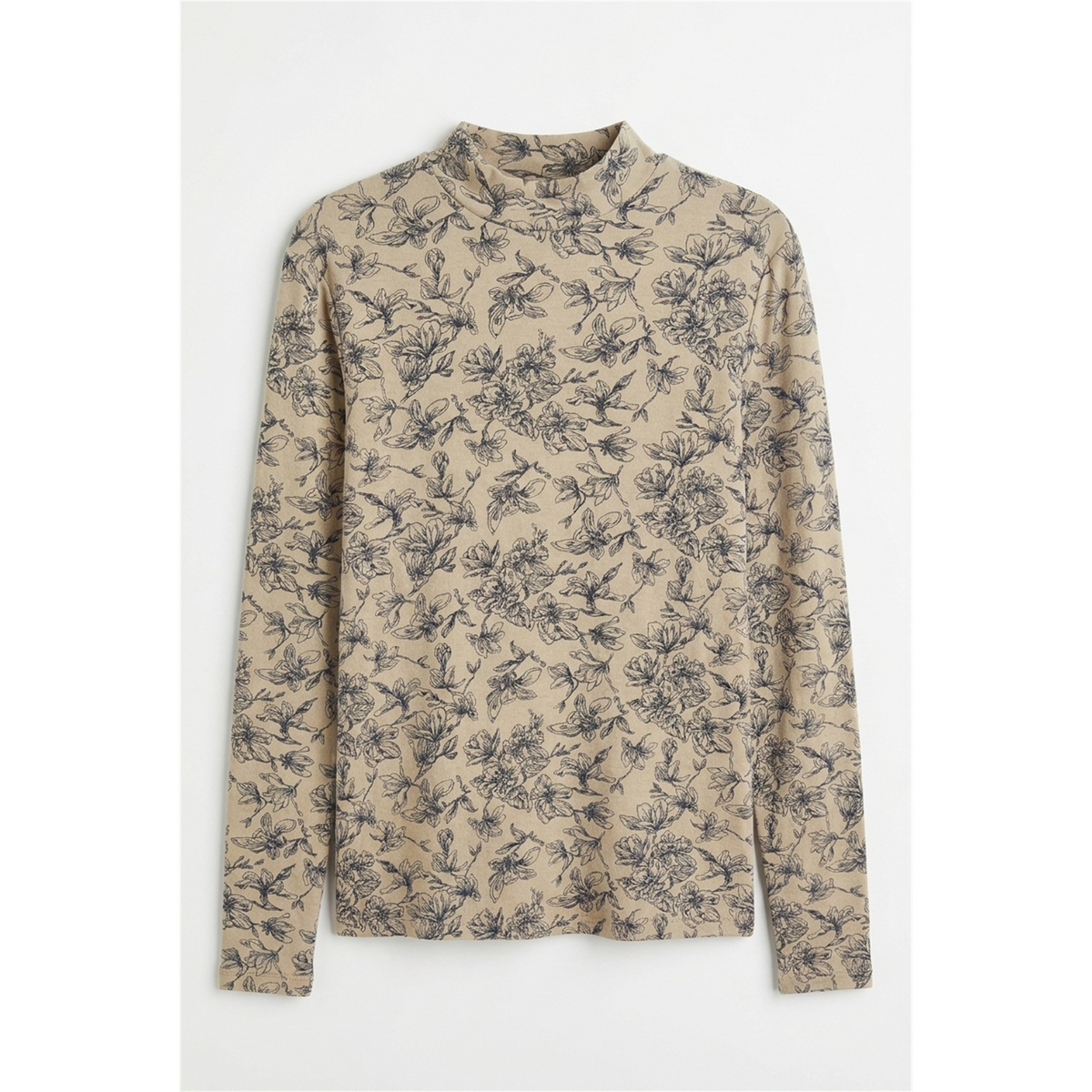 Floral Print Mock Neck Top in by Noni