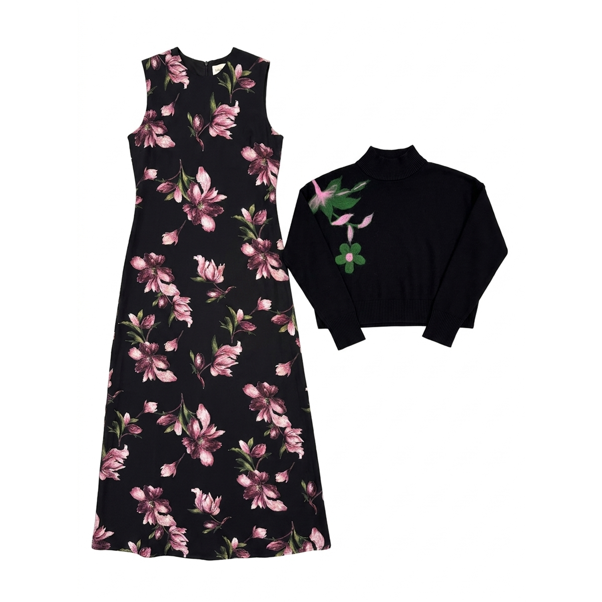 Printed Satin Jumper Set