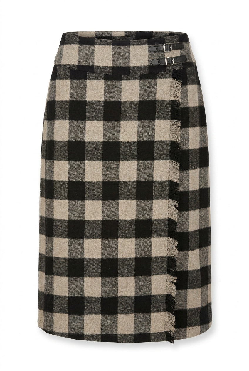 Wrap Plaid Skirt