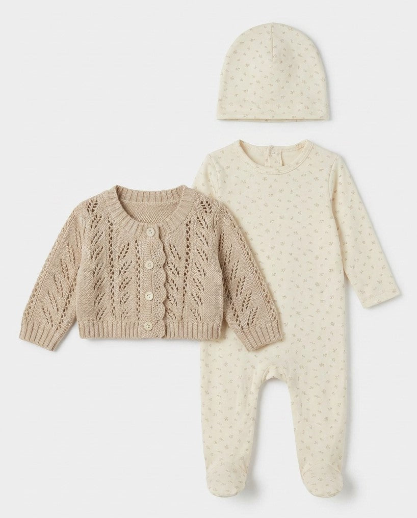 Fottie And Cardigan Set