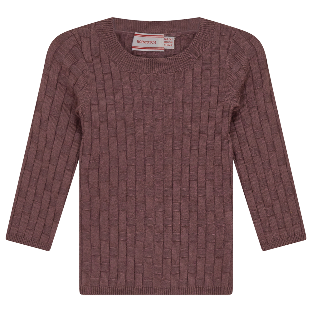 Knit Textured Top in Twilight Mauve by Hopscotch