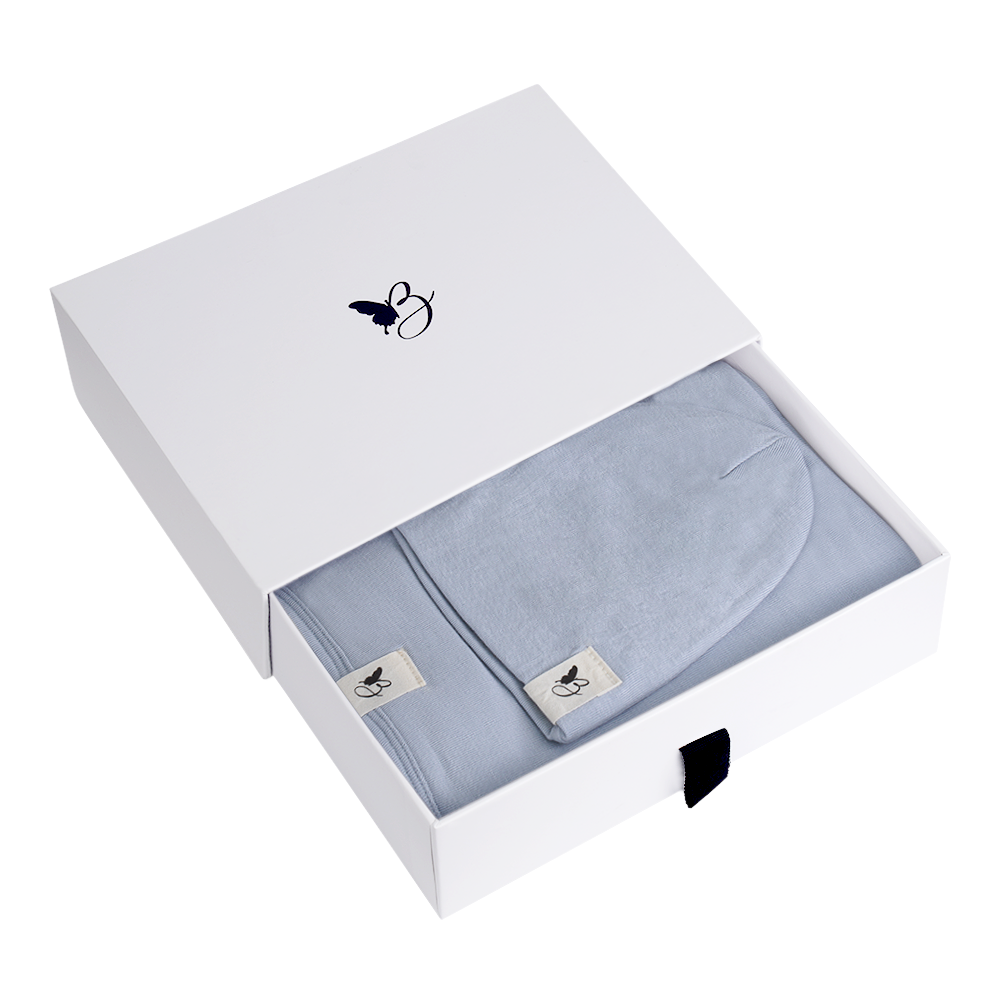 Bebe Bella Blanket & Hat Set in Blue 1 Month by Bebe Bella