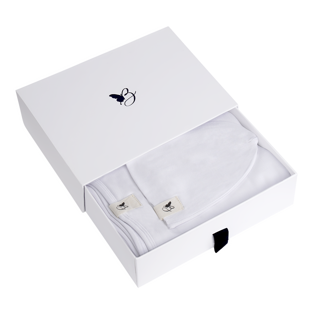 Bebe Bella Blanket & Hat Set in White 1 Month by Bebe Bella