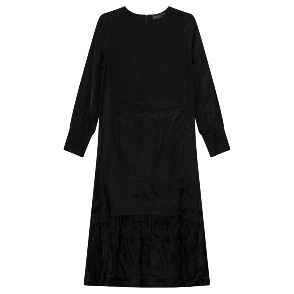 Satin Dress With Zip in Black by Noni