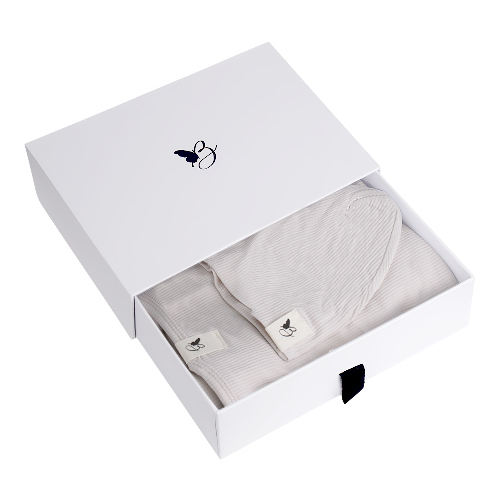 Bebe Bella Ribbed Blanket & Hat Set in Dark Almond 1 Month by Bebe Bella