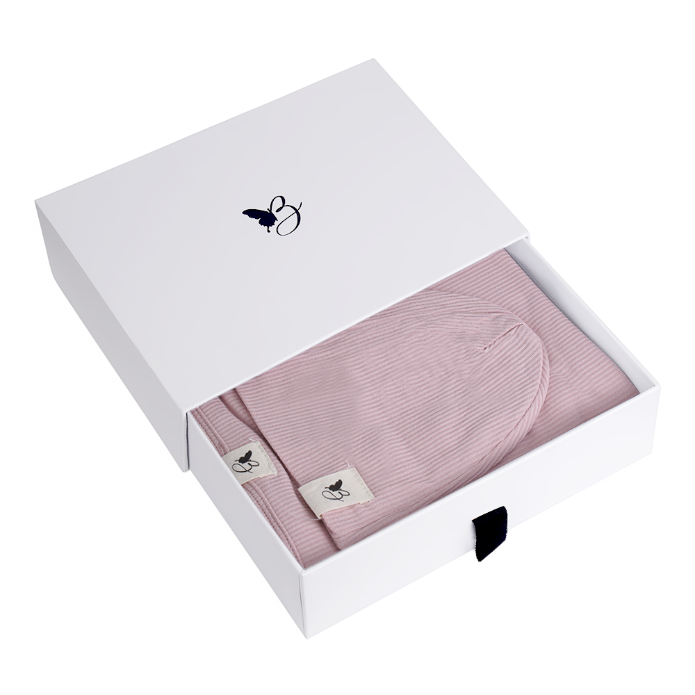 Bebe Bella Ribbed Blanket & Hat Set in Petal 1 Month by Bebe Bella