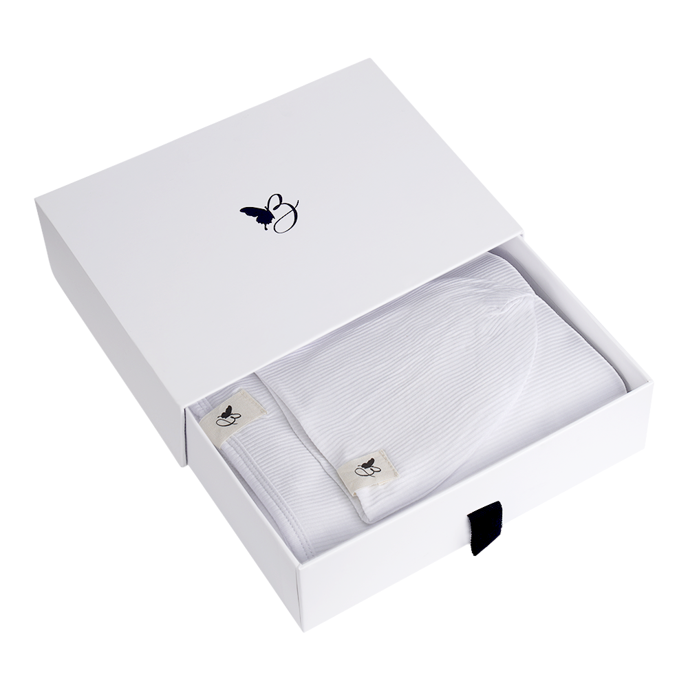 Bebe Bella Ribbed Blanket & Hat Set in White 1 Month by Bebe Bella