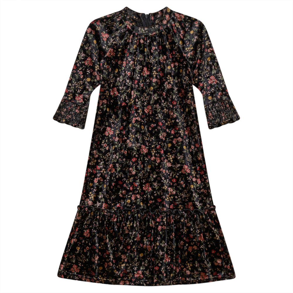 Long Smocked Floral Printed Dress in by Seal