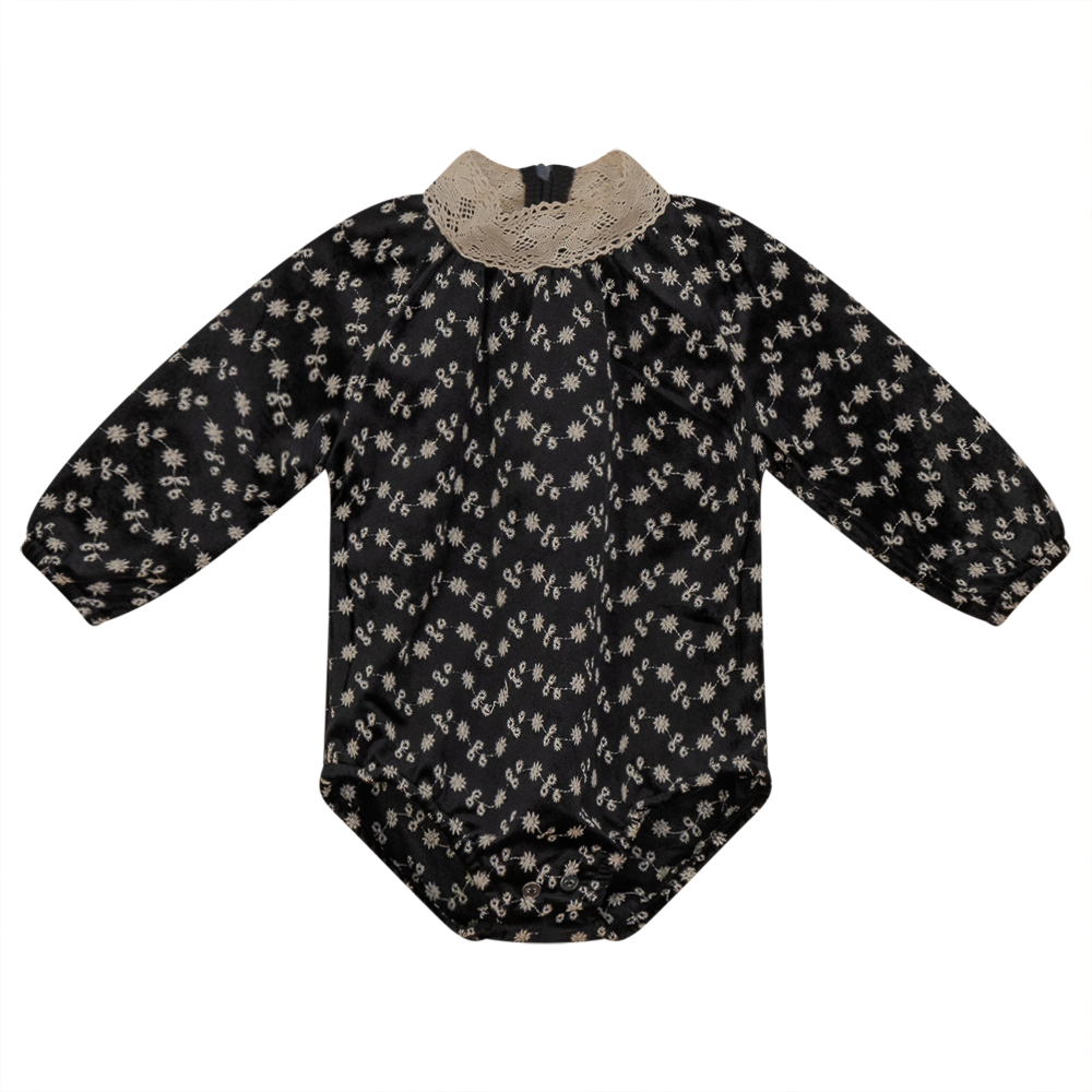 Embroidered Velvet Bubble in Black by Space Grey