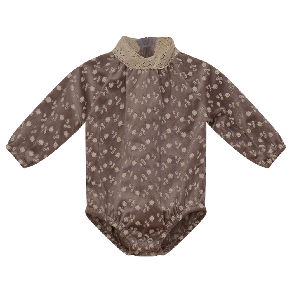 Embroidered Velvet Bubble in Mauve by Space Grey