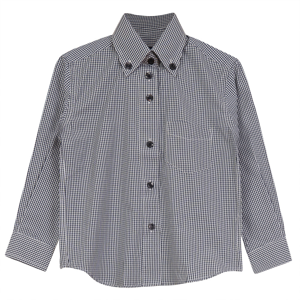 Gingham Button Down Blouse in Navy by Canadian Sport